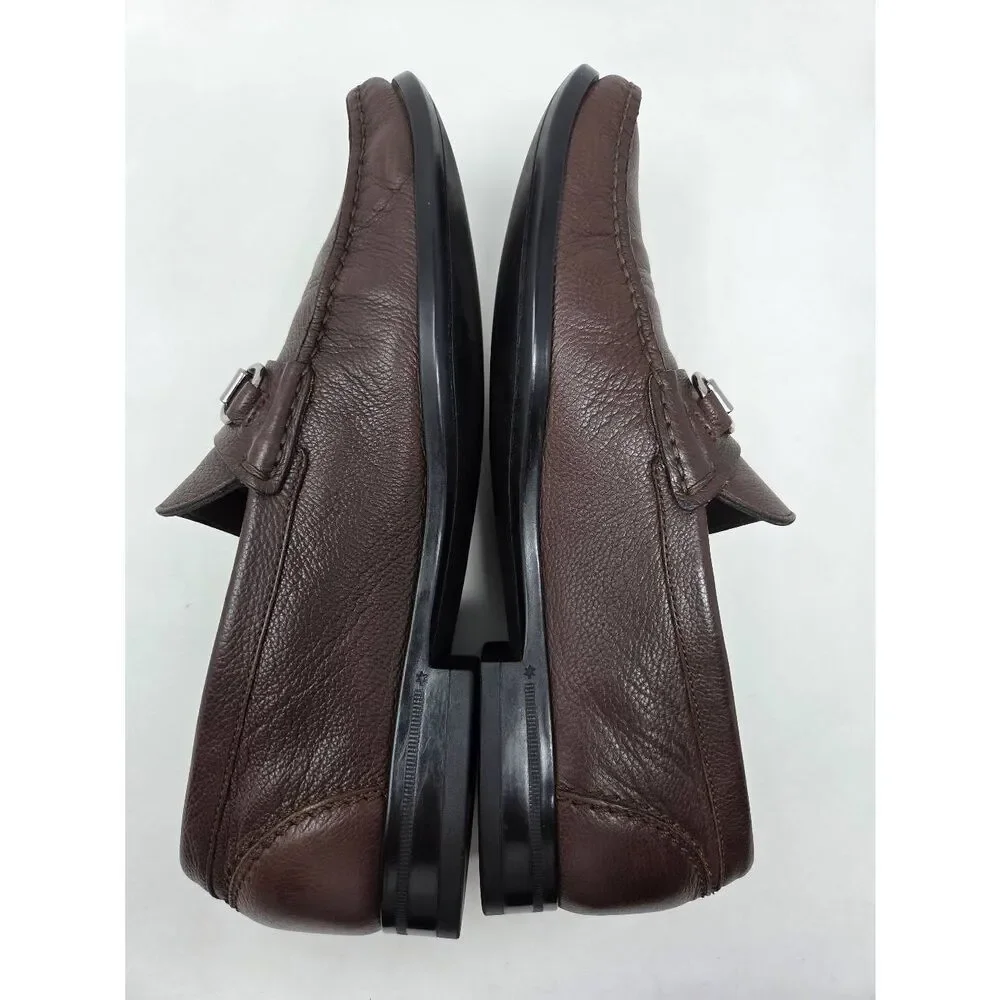 MONTE ROSSO MADE IN ITALY HORSEBIT LOAFER BROWN LEATHER MENS SIZE 7.52 M